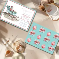 Santa’s Chinoiserie Sleigh on the Beach Invitation