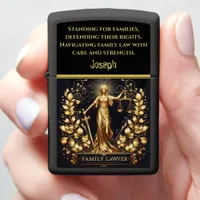 Lady Justice Symbolizes Law and Family Rights Zippo Lighter