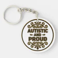 Autistic and Proud Vintage Keychain