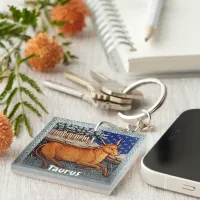 Taurus the Bull Zodiac Sign Birthday Party Keychain