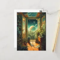 Out of this World - Room with a planetary View Postcard