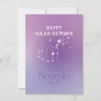 Zodiac Sign Scorpio Lavender Flat Card