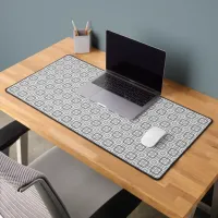 Black and White Geometric Squares Pattern DeskMats