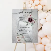 Rustic Mason Jar Bridal Shower Welcome Sign