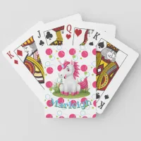 Kids Name Unicorn Party Favor Playing Cards