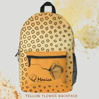 Yellow Flower Printed Backpack