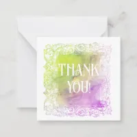 *~*  Ombre Pastel THANK YOU  AP62 Flat Note Card