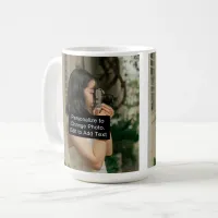 Custom Two Photos Artwork Slogan Classic 15 oz Coffee Mug