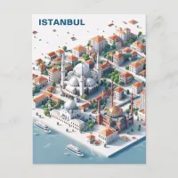 Isometric Istanbul Travel Postcard