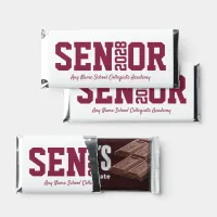 Burgundy Maroon Senior Graduation Block Letter  Hershey Bar Favors