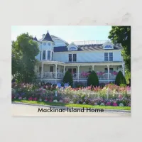 Mackinac Island Home Flower Garden Postcard