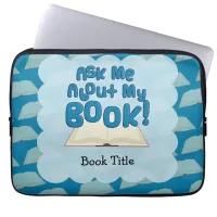 Ask About Book Cartoon Author Promotional Design Laptop Sleeve