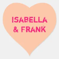 Peach Conversation Heart Sticker