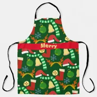 Super Cute Holiday Pattern Fun Christmas Art Apron