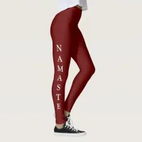 Namaste Custom Burgundy and White Leggings