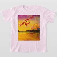 Yellow and Purple Santa Monica Pier T-Shirt