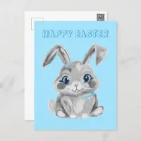 Cute Easter Bunny Kindergarten Teacher Blue Boys Postcard