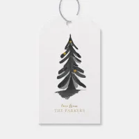 Black Gold Christmas Pattern#10 ID1009 Gift Tags