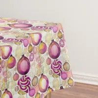 Magenta Gold Christmas Pattern#6 ID1009 Tablecloth