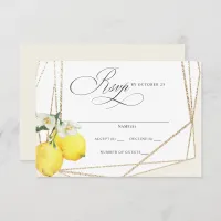 Rustic Lemon Citrus Boho Summer Wedding RSVP Card