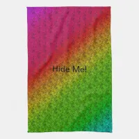 Floral Green Red Rainbow Gradient Diagonal Blend Towel