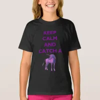Keep Calm, Purple Unicorn Girls Hanes Dark T-Shirt