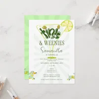 Green Weenies & Tinis Funny Martini Birthday Party Invitation