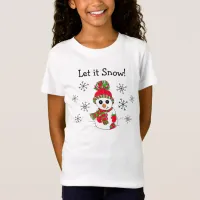 Let is Snow, Cute Snowman Christmas T-Shirt