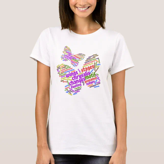 Inspirational Elegant Butterfly Tag Cloud T-Shirt