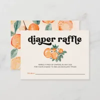 Little Cutie Orange Baby Shower Diaper Raffle Enclosure Card