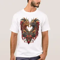 Enchanted Dragon Stain Glass Design T-Shirt