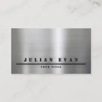 Modern Minimalist Shiny Brushed Metal  Business Card