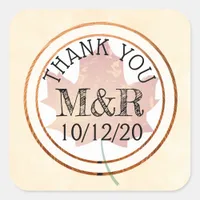 Personalized Fall Leaves Monogram Wedding Stickers