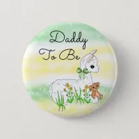 Daddy To Be Llama with Teddy Bear Button