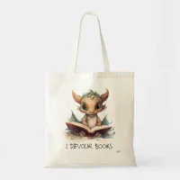 *~* READING devour BOOKS AP88 SAGE Baby Dragon Tote Bag