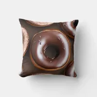 Chocolate Donuts with Sprinkles  Throw Pillow