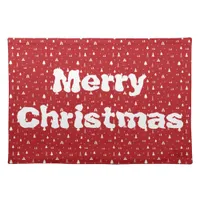 Christmas Trees and Snowflakes Cloth Placemat