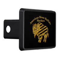 Patriotic Gold Bison Design Hitch Cover