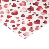 Watercolor Red Hearts Valentine's Day Tissue Paper