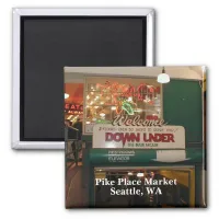 Seattle, Washington Interior of Pike Place Market Magnet