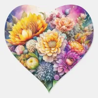 Pretty Colorful Watercolor Ai Art Flowers Collage