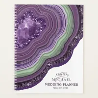 Agate Geode Glitter Wedding Plans Violet ID647 Planner