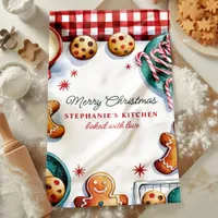 Christmas Cookies and Candy Canes Personalized Kitchen Towel