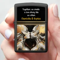 Faces in harmony.  zippo lighter