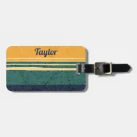 Color Block Yellow, Green & Blue Luggage Tag