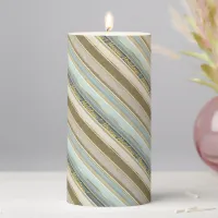 Earth Tones Gold Christmas Pattern#28 ID1009 Pillar Candle