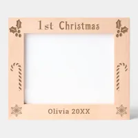 First Christmas Holly, Candy Canes, Show Name 10x8 Etched Frames