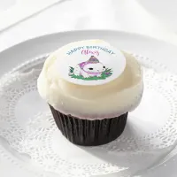 Personalized Birthday Girl Axolotl Themed Edible Frosting Rounds