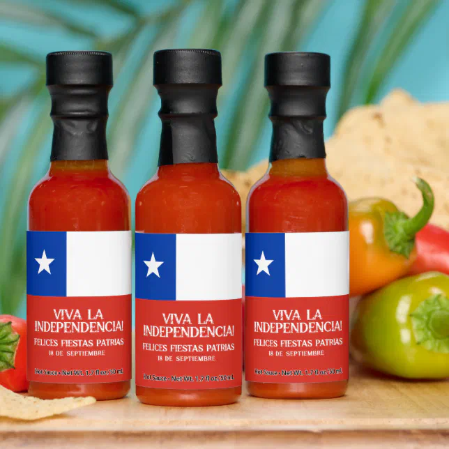 Fiestas Patrias Independence Day Chile Flag Hot Sauces