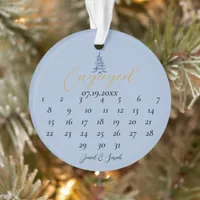 Blue Pagoda Christmas Tree Engagement Calendar  Ornament